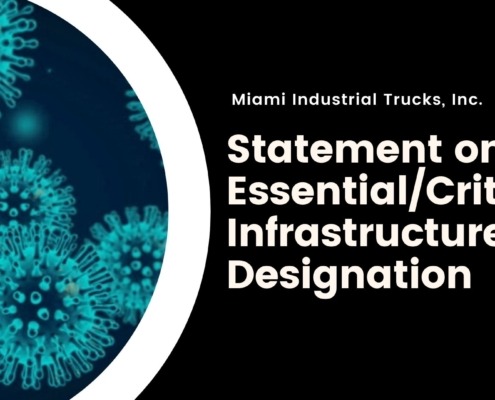 The poster Covid awareness by Miami industrial trucks, OH