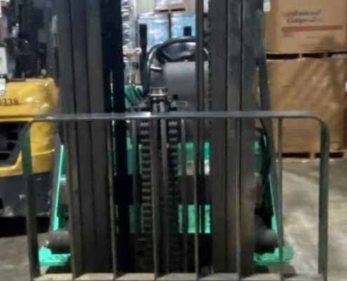 A Mitsu forklift is displayed in a warehouse setting at Miami Industrial Trucks in Dayton, OH.